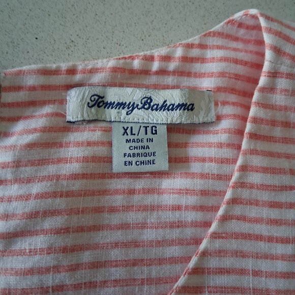 Tommy Bahama Sleeveless Pink & White Stripe Shift Dress Women's Size XL - Picture 9 of 11